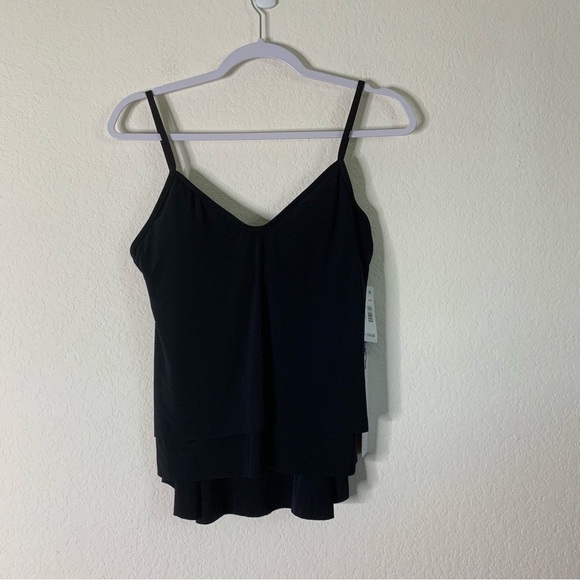 Magicsuit Womens black Jolene layered Tankini swim top 8 NWT